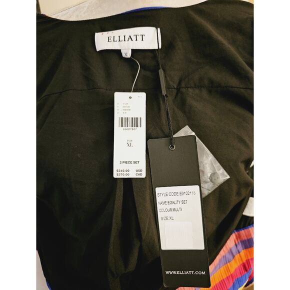 NWT Elliatt Anthropologie Egality Striped Pleated Skirt Top Set $340 XL - Picture 8 of 10